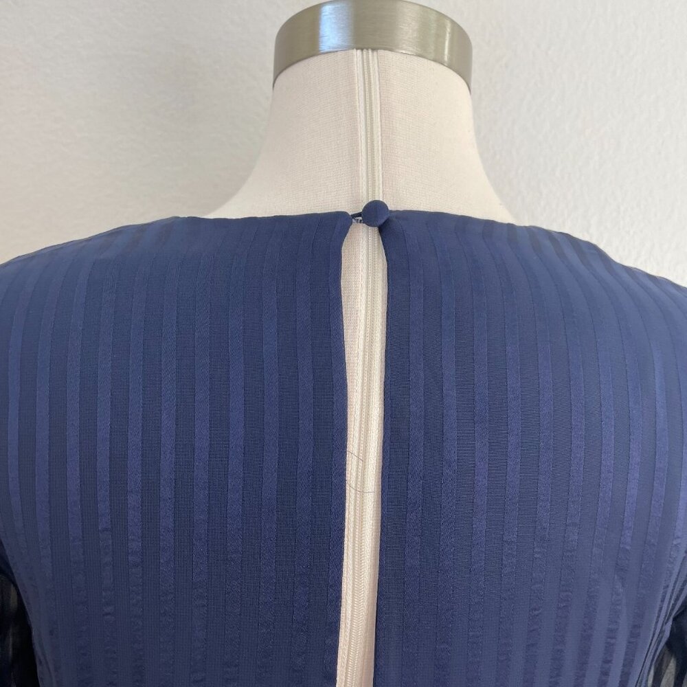 Bardot Womens 6 Navy Blouse Smocked Waist Long Sleeve Shirt Top - Picture 7 of 11